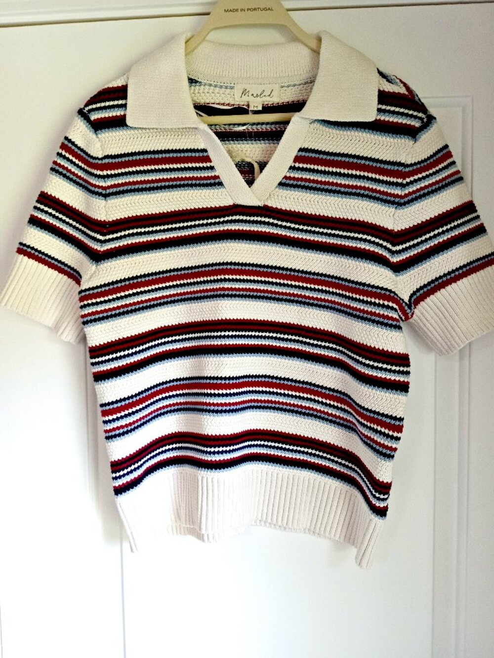 NEW! SHORT SLEEVE STRIPED SWEATER By MARLED SZ M
